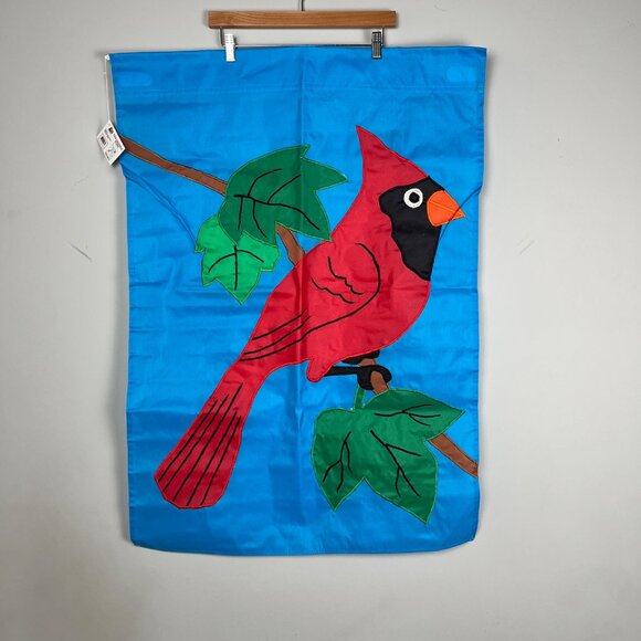 NCE 1994 Vintage NWT Big Cardinal Sitting on Branch Decorative Garden Flag - Picture 1 of 5